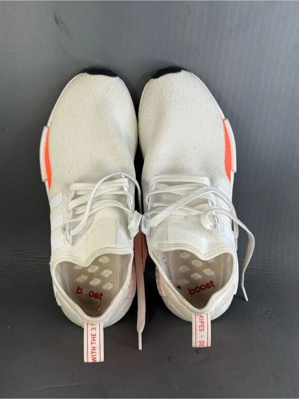 Adidas NMD_R1 'White Solar Red' athletic sneaker shoes men’s size 11